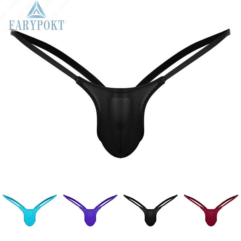 FATY~Men Underwear Solid T-back Thongs Breathable G-strings Knickers Underpants
