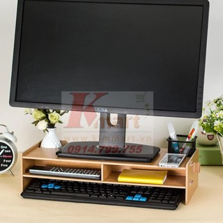 Bàn kê máy tính laptop lắp ghép 2 tầng 2 ngăn mã 1688 (màu ngẫu nhiên)