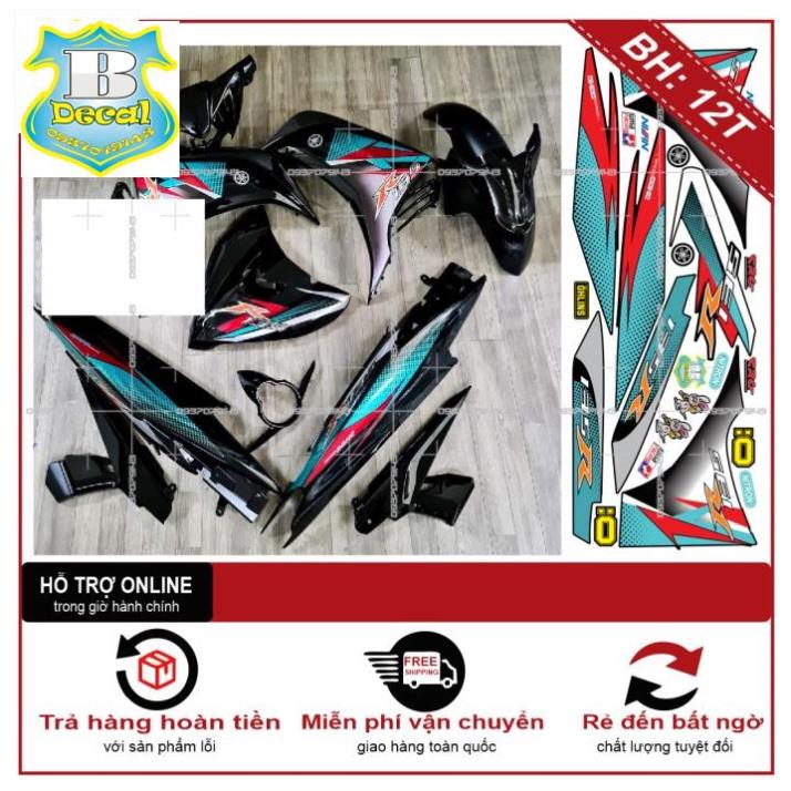 ( Quí khách vui lòng mang ra tiệm cho thợ dán ) Tem EX 2011 R XANH ĐEN [Bi Decal]