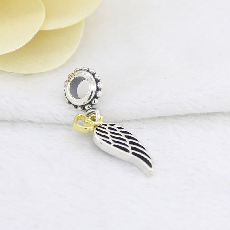 charm pan treo cánh tim bạc s925 cao cấp