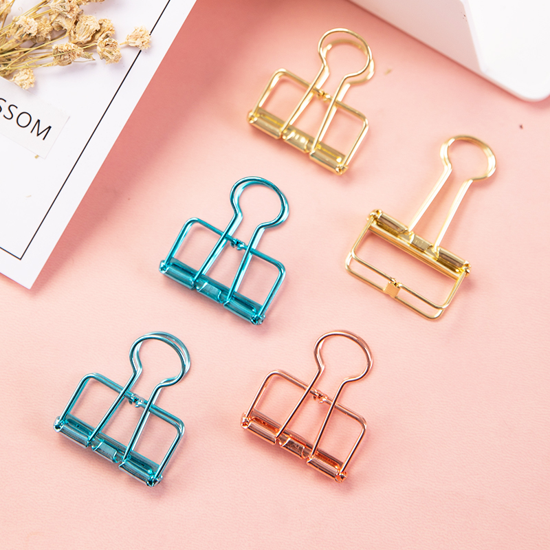 Kẹp kim loại đánh dấu trang bằng kim loại nhiều màu sắc 19mm 32mm