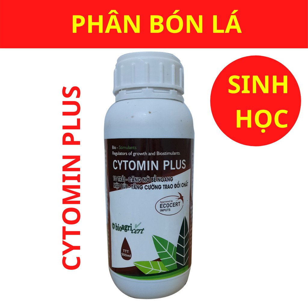 Phân bón lá CYTOMIN PLUS – Amino sinh học, phân bón nhập khẩu nâng cao năng xuất cây trồng - chai 500ml