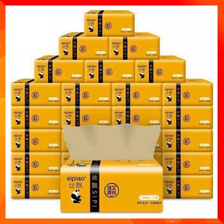 2 thùng giấy ăn gấu trúc gói 300 tờ loại 1 sipiao sợi than tre siêu dai mỗi thùng 30 gói