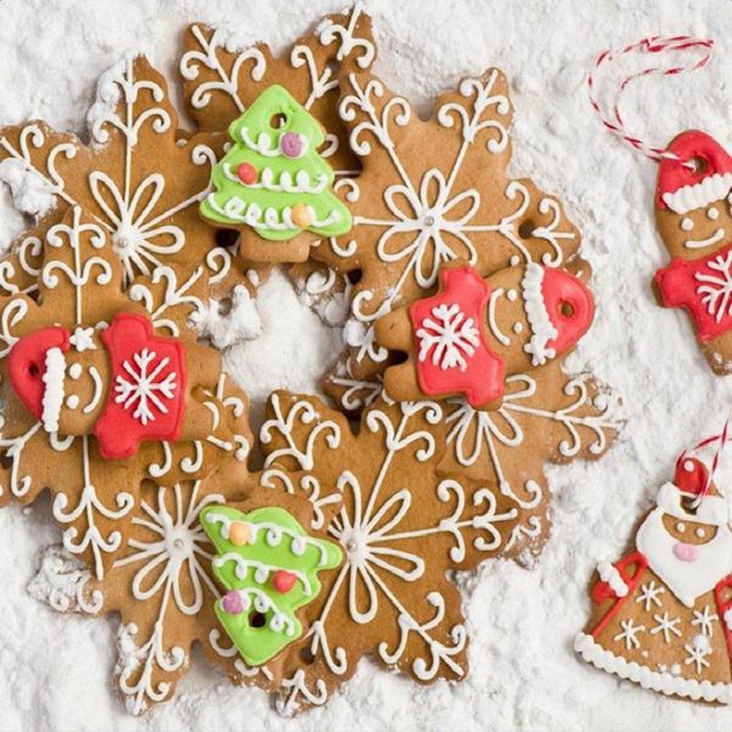 Khuôn Cắt Bánh Quy Hình Ông Già Noel &amp; Bông Tuyết Bằng Thép Không Gỉ