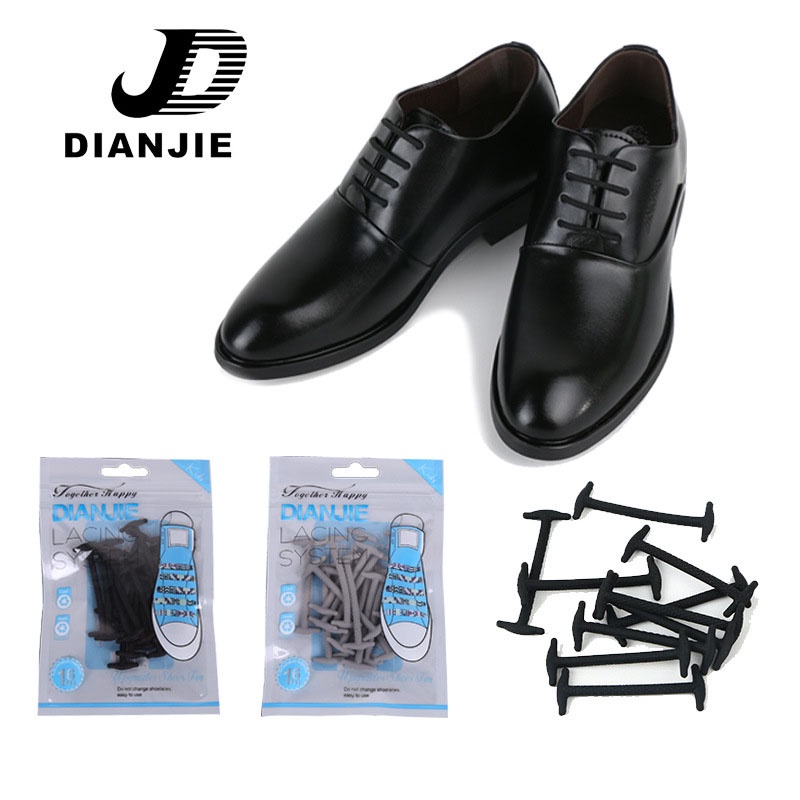 Set 10 dây giày da DIANJIE thông minh thế hệ mới, thiết kế đường vân tự nhiên, chất liệu silicon co giãn