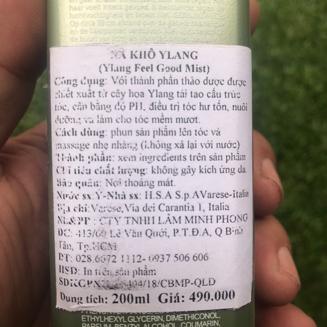 Xả khô thảo dược Ylang Silky Feel Good Mist 200ml