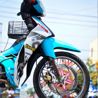 Decal Tem Xe Sirius Xanh Bạc Block