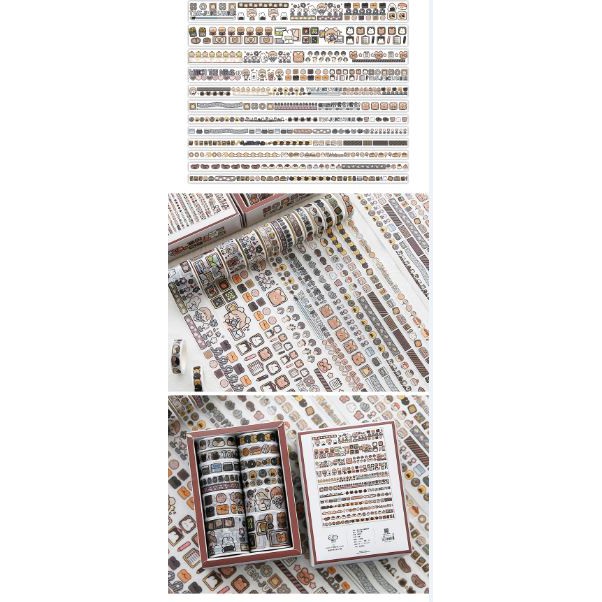 10 cuộn băng dán washi dùng trang trí sổ lưu niệm Siêu Kute MH: 700210048