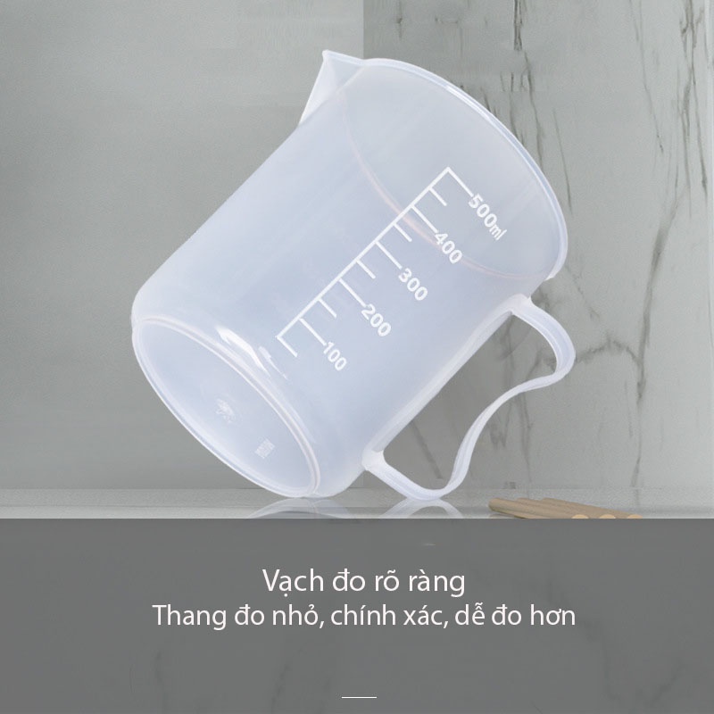 Cốc đong, ca đong định lượng pha chế bằng nhựa trong suốt vạch chia- VUA BAO BI