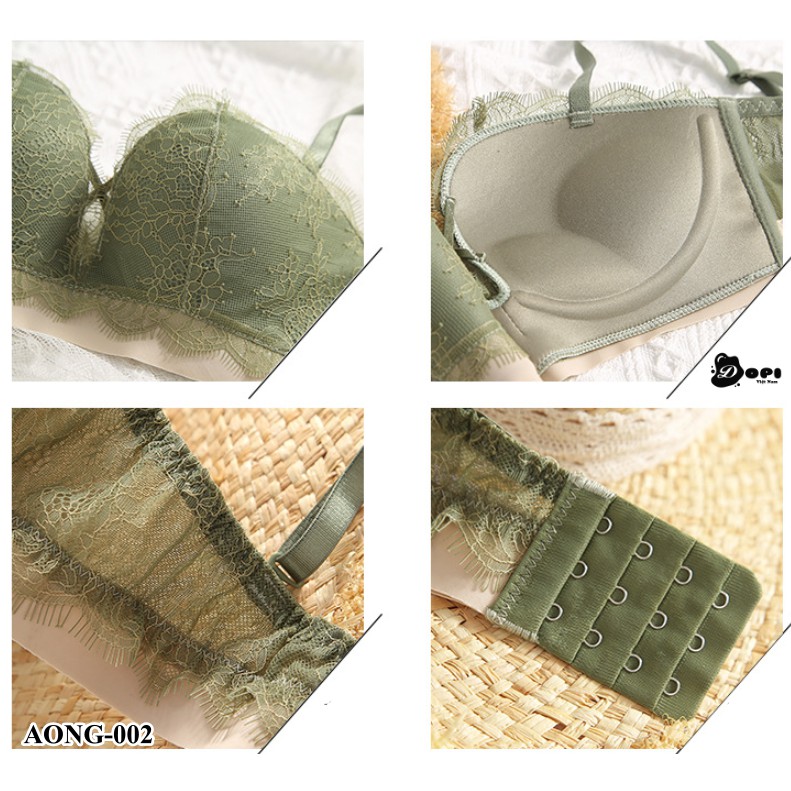 Bộ đồ lót áo ngực và quần lót nữ cao cấp không gọng phối ren AONG-002