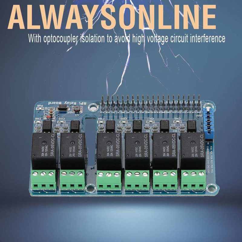 CHANNEL Bản Mạch Mở Rộng 6 Kênh 5a Rpi Cho Raspberry Pi A + / B 2b 3b Gf