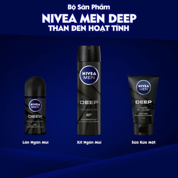 Sữa rửa mặt Nivea Men Deep White Oil Clear 100g - 84415