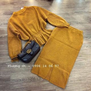 Set áo váy len cao cấp