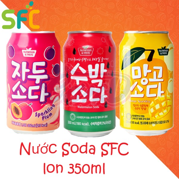 (5 vị) Nước Soda trái cây SFC lon 350ml