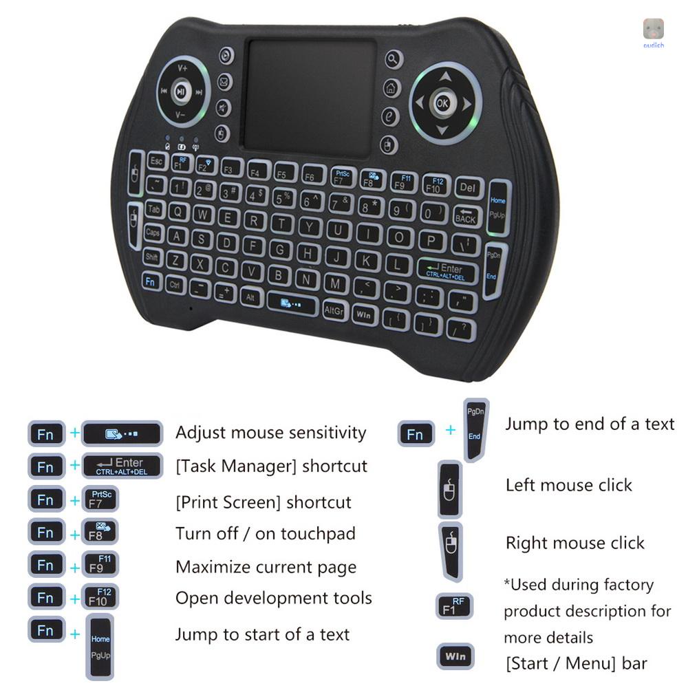 Bàn Phím Không Dây 2.4GHz Có Đèn Nền 3 Màu Cho Android TV BOX Thông Minh PC Notebook
