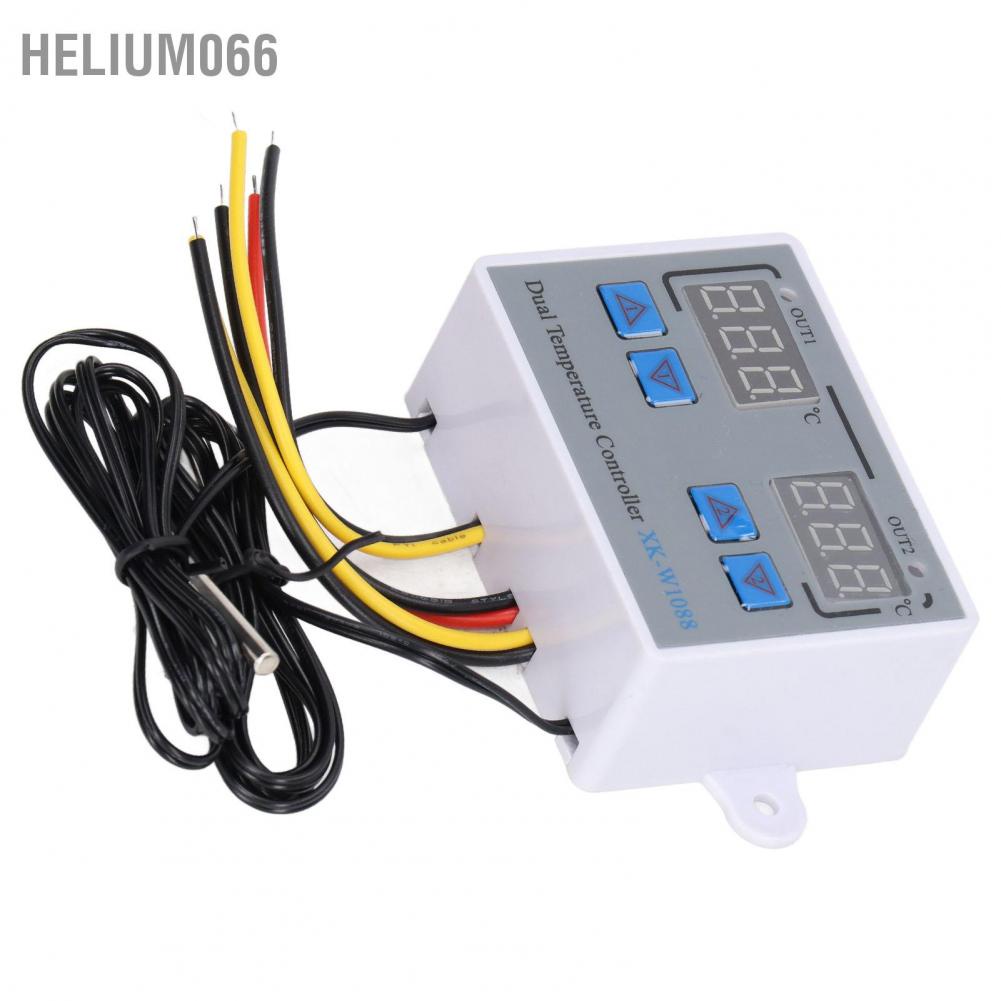Helium066 Dual Display Temperature Humidity Controller Heating Cooling Thermostat Switch NTC 10K Sensor 12V