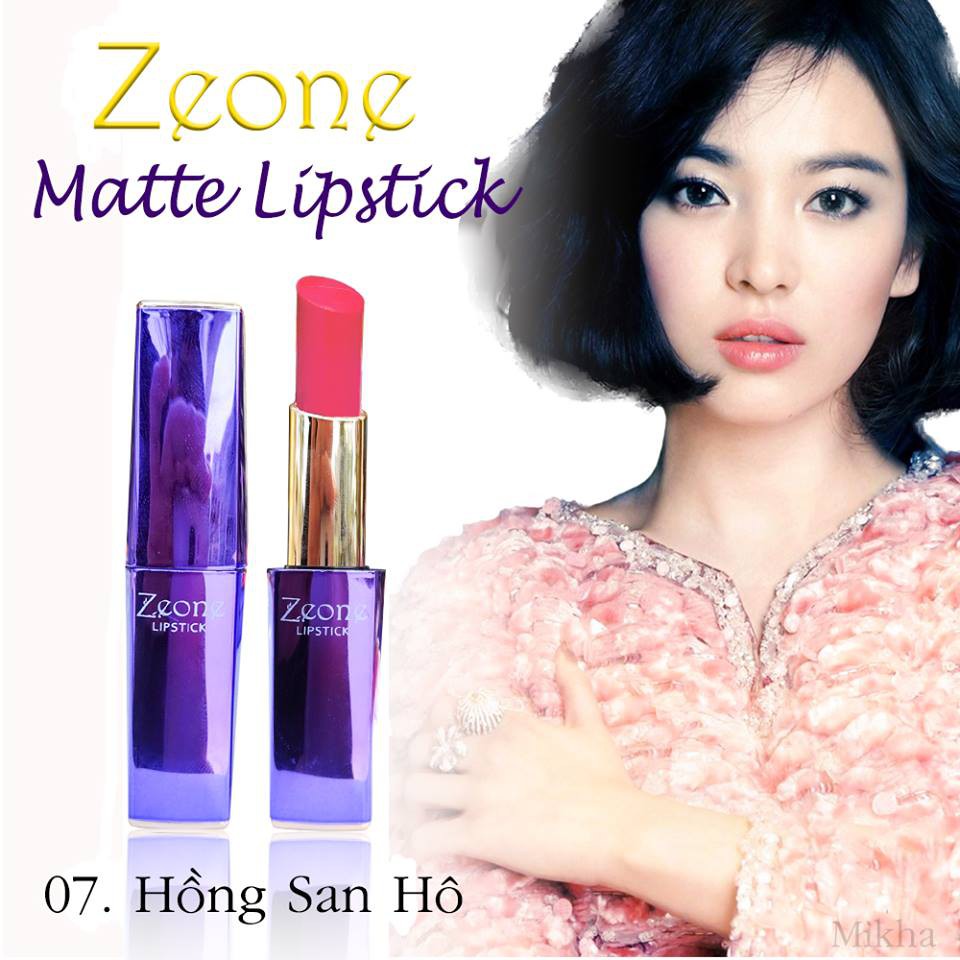 Son ZEONE TÍM Matte Lipsitck - màu 07 Hồng San Hô