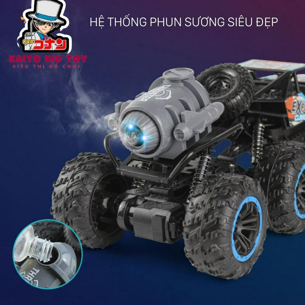 Xe địa hình điều khiển từ xa 6 bánh, ô tô điều khiển từ xa pin sạc phun khói cao cấp, siêu xe địa hình leo núi 2 cầu