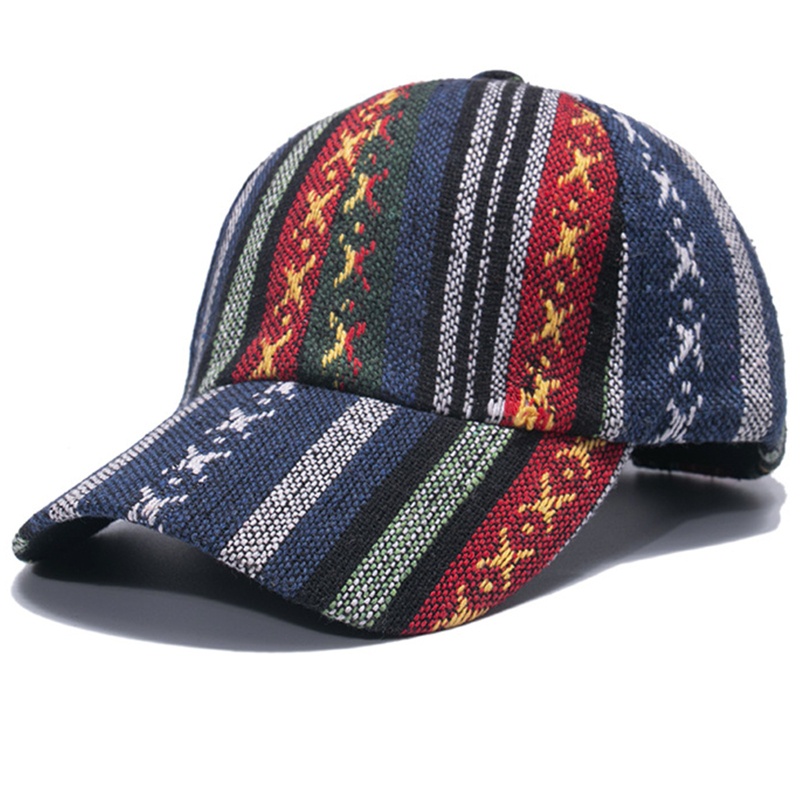 Mũ Lưỡi Trai Họa Tiết Hình Học Kẻ Sọc Phong Cách Boho Cổ Điển Thời Trang
