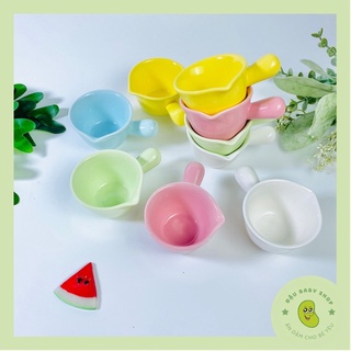  Bát ăn dặm chén ăn dặm gốm sứ  hình gáo tay béo cho bé tập ăn dặm 90ml 