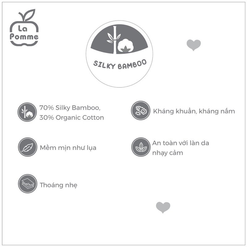 La pomme Khăn sữa sợi tre lụa