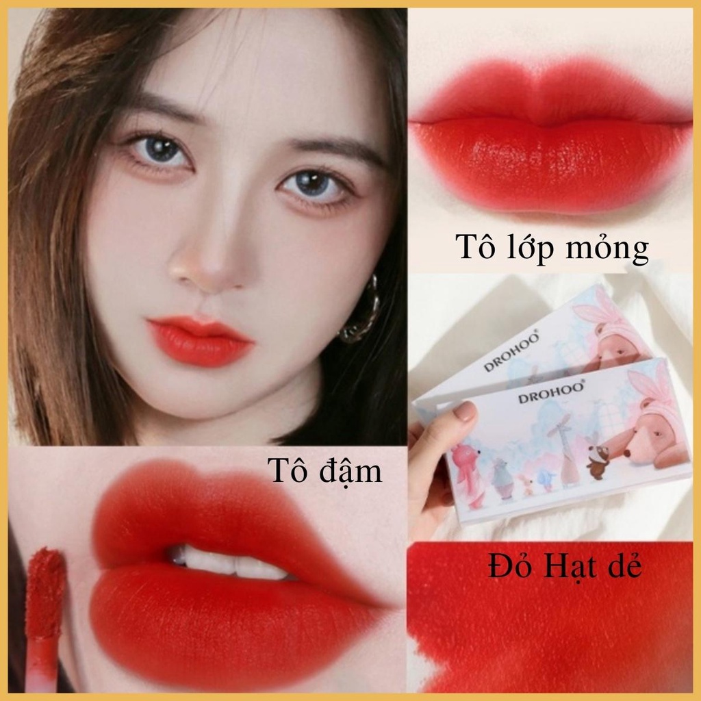Set 5 Cây Son Kem Lì Drohoo Nội Địa Trung Mềm Mượt Lâu Trôi Chống Dính Cốc Lên Màu Chuẩn 20g- AnnA.4.0.Cosmetic | BigBuy360 - bigbuy360.vn