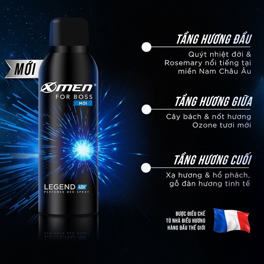 Xịt Khử Mùi Xmen For Boss Intense/Motion/Luxury 150ml