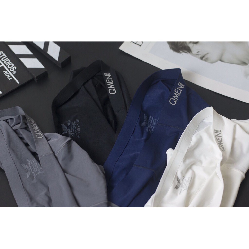 Quần lót nam đúc dạng đùi boxer chất liệu lụa sữa cao cấp , quần sịp siêu mềm , siêu co giãn và thấm hút mồ hôi Qmen