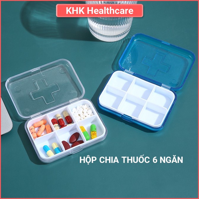 Hộp chia thuoc 6 ngăn nhựa tiện dụng