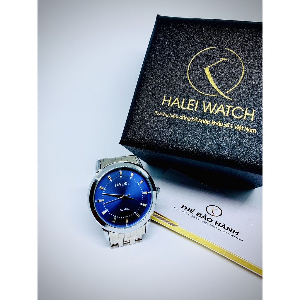 Đồng Hồ Nam HALEI WATCH Dây trắng mặt xanh, dây vàng mặt đen , dây vàng mặt trăng , Chống nước chống xước | BigBuy360 - bigbuy360.vn