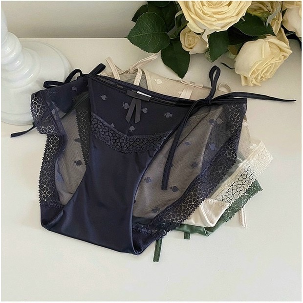 Quần lót nữ Embra ren buộc dây sườn lụa mềm mịn hàng cao cấp EBQL49