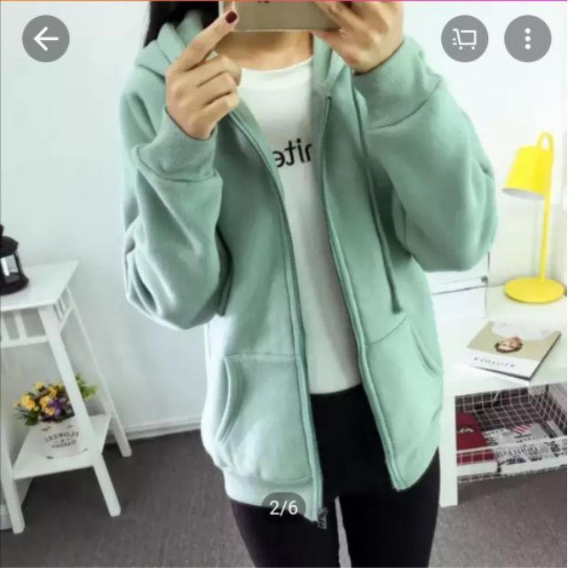 BIGSIZE ÁO HOODIE ZIPPER UNISEX GREEN NGỌC- HOODIE DÂY KÉO DÁNG RỘNG MÀU XANH NGỌC - NỈ BÔNG DÀY