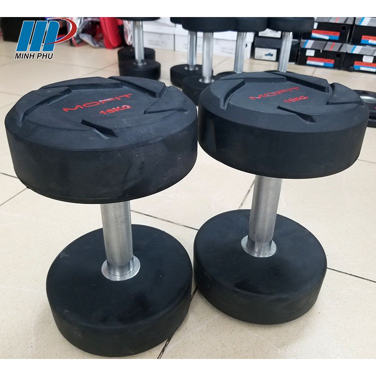 Tạ tay cao cấp MOFIT 16kg ⚡ Dụng cụ tập GYM chuyên nghiệp ⚡ Tạ bọc cao su loại 16kg 1 chiếc
