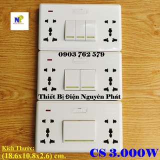 [ELITON] Taplo (Bảng Điện) Giả Âm Cao Cấp Chịu Tải CS3000w - Loại Có 4 Ổ Cắm