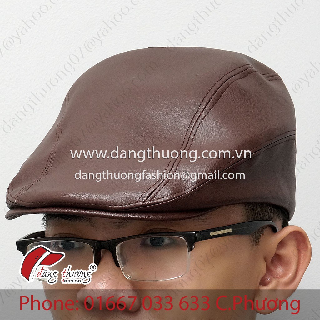 Mũ nón bere beret mu nồi da Nam HÌNH + CLIP THẬT