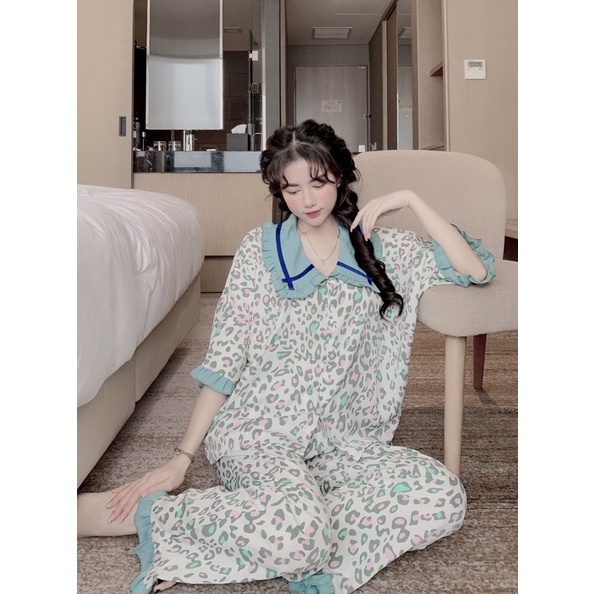 Bộ pijama mango cánh rơi viền bèo