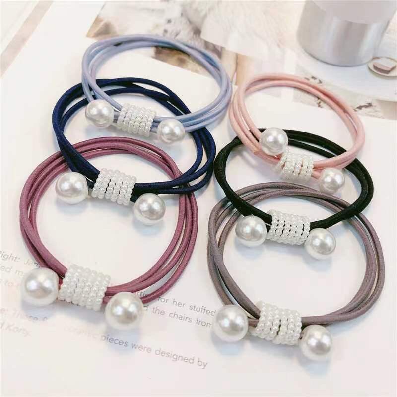 Sỉ 100 dây buộc tóc hạt trai, hạt ngọc nhiều mẫu kiểu dễ thương