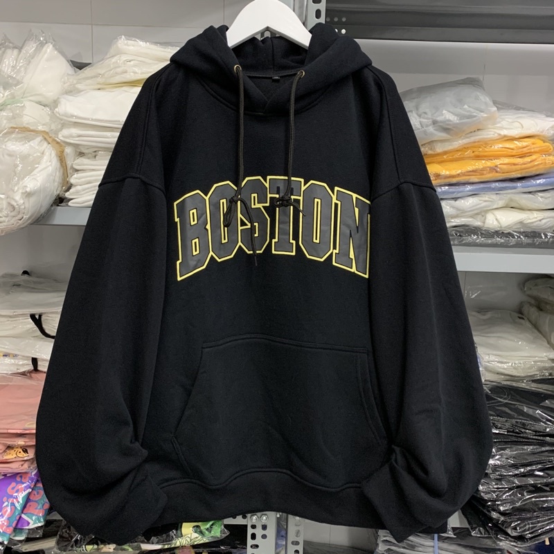 Áo Hoodie Nỉ lót bông form rộng BOSTON unisex [ ảnh thật ] (nam nữ mặc được) | BigBuy360 - bigbuy360.vn