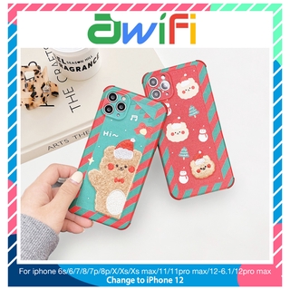 Ốp lưng iphone thêu gấu noel /6/6plus/6s/6splus/7/7plus/8/8plus/x/xr/xs/11/12/pro/max/plus/promax - Sale Sốc  D5-3