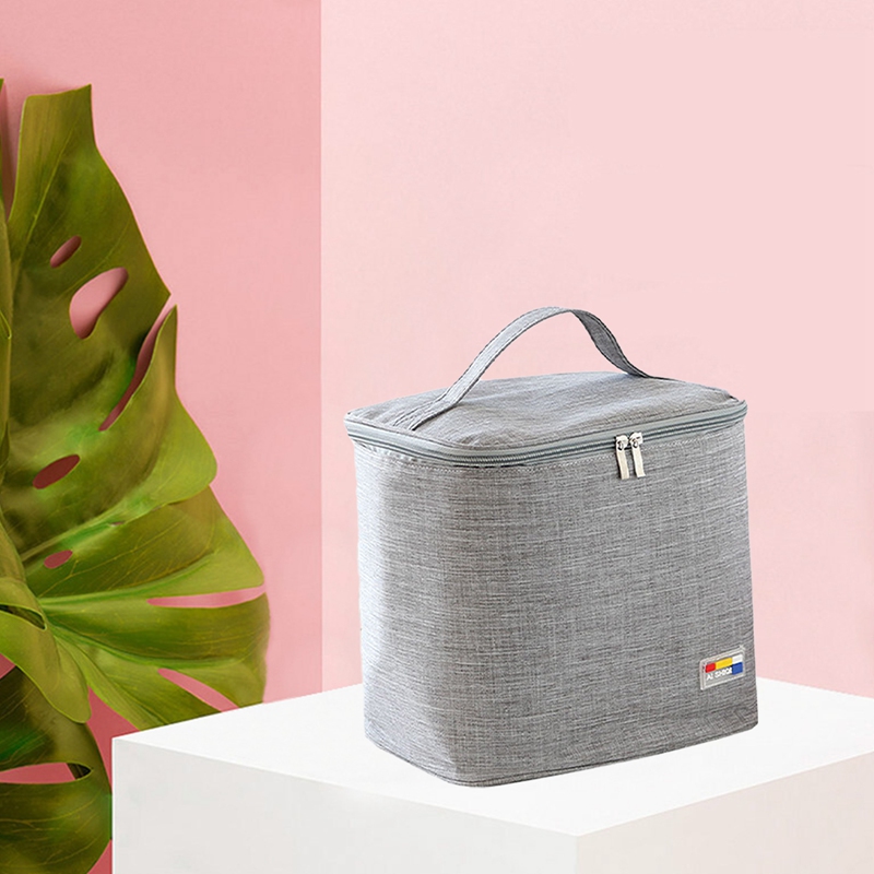 Insulated Collapsible Cooler Lunch Bag, Hot And Cold Food Transport Soft Cooler With Pockets And