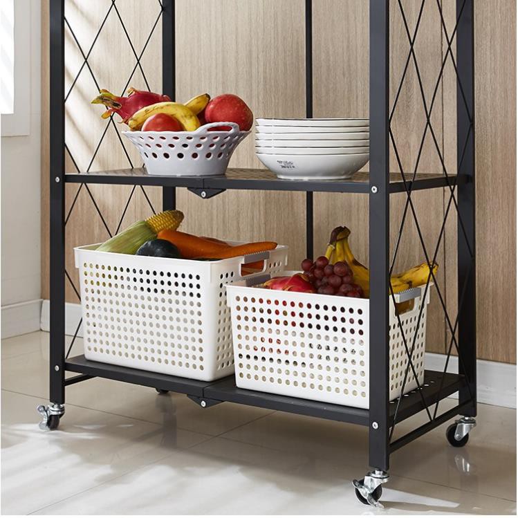 Kệ Để Đồ Gấp Gọn Sơn Tĩnh Điện , Kệ Đa Năng 3 4 5 Tầng Có Bánh Xe