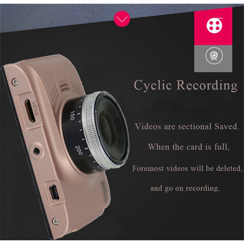 Bộ camera ghi hình tầm nhìn đêm Q7 3"LCD FHD 1080P cho xe ô tô | BigBuy360 - bigbuy360.vn