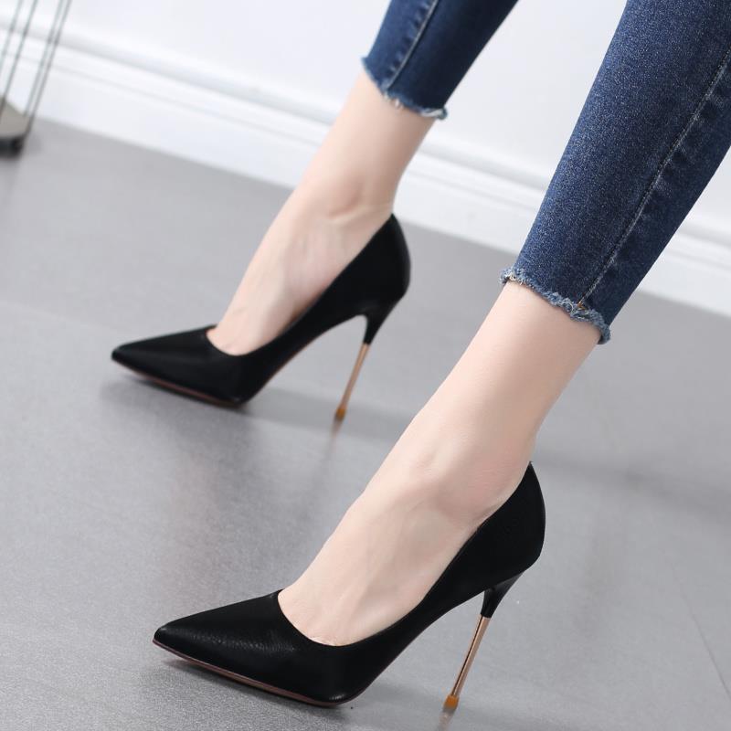 【?I?M】High Heels 2021 New Korean Style Stiletto Pointed Shallow Mouth Shoes Female Spring And Autumn All-Match Net Red F