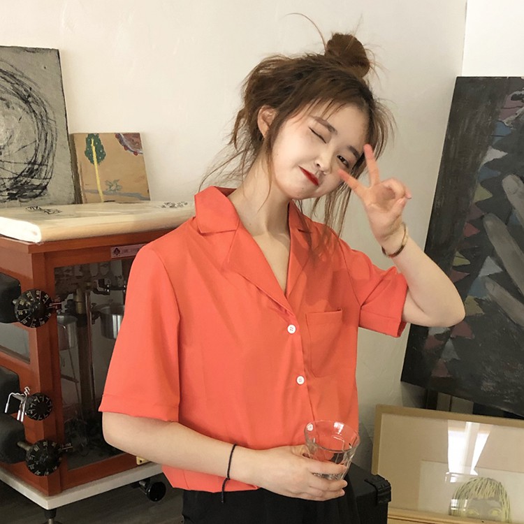 [SẴN] Áo sơ mi nữ ngắn tay Ulzzang Quảng Châu ASM63