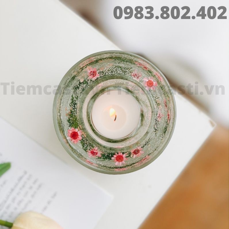 Ly Gel Đốt Nến Siêu Xinh (TẶNG KÈM 3 viên nến tealight hương bất kì)