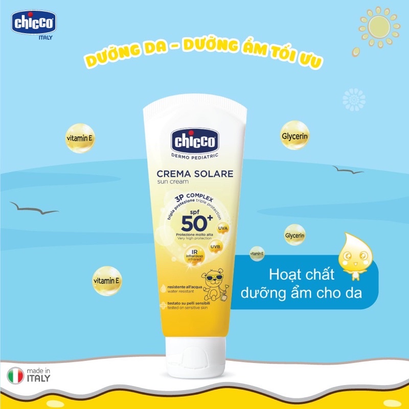 Kem chống nắng 3 tác động Chicco SPF 50+