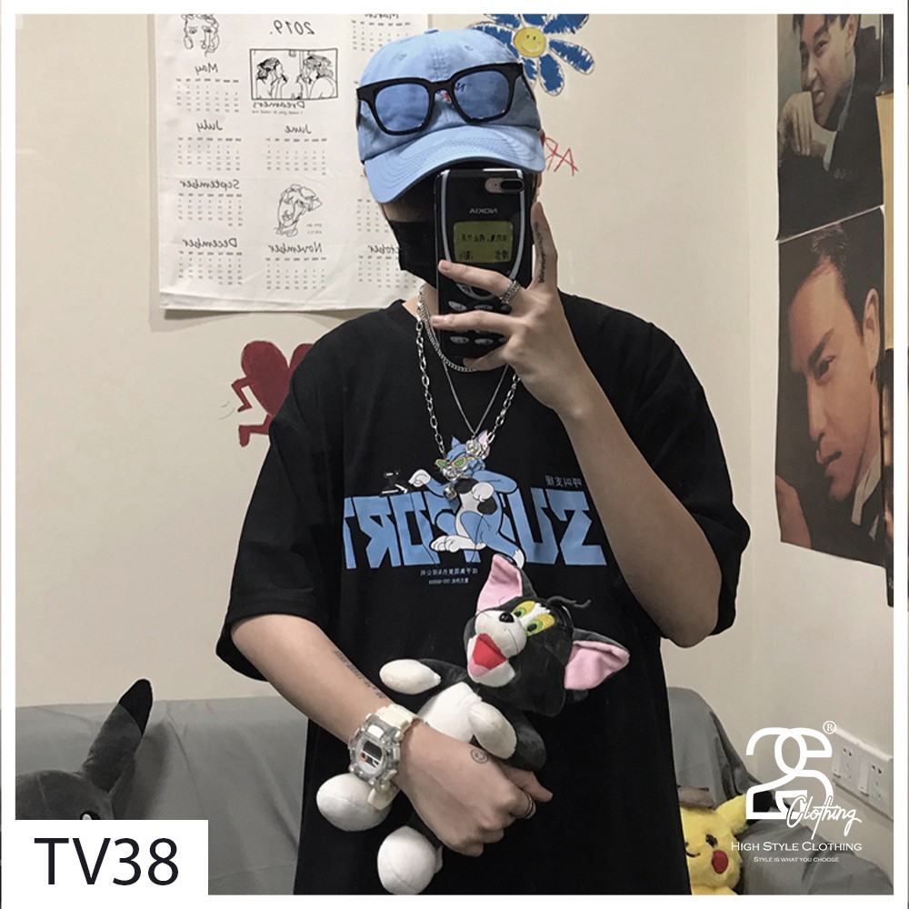 Áo Thun Tay Lỡ 2s Clothing Áo Phông StreetWear Unisex Basic Nam Nữ Cotton Oversize Form Rộng Giá Rẻ In Hình Mèo Tom TV38 | BigBuy360 - bigbuy360.vn