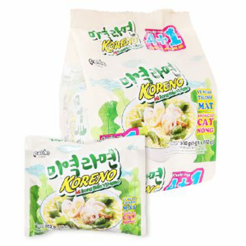 Mì Koreno Rong Biển Vị Ngao (102G x 4 Gói)
