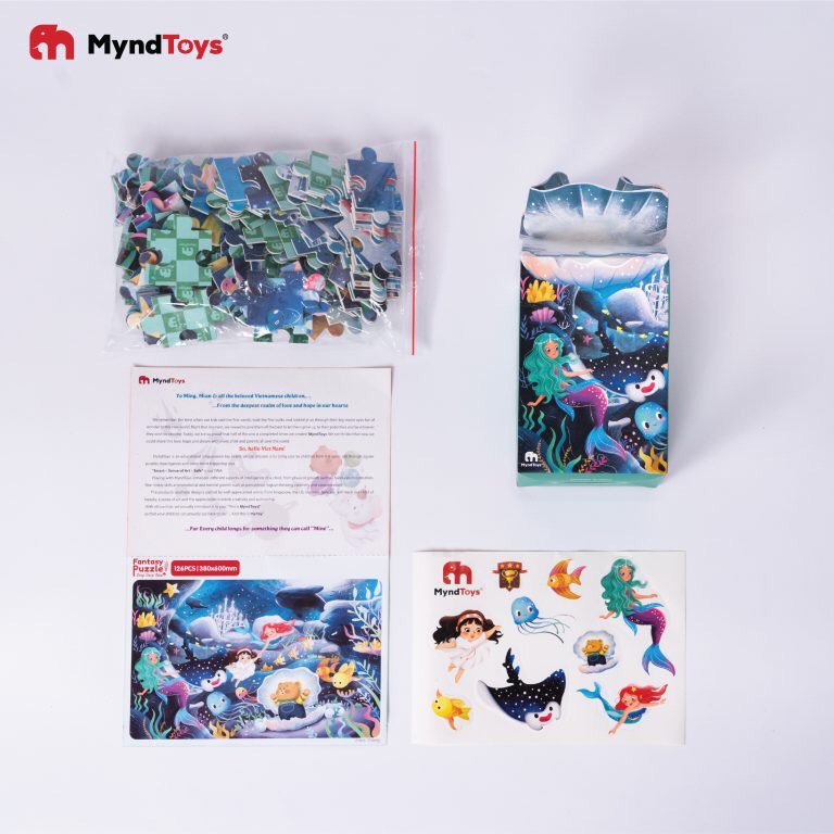 Đồ Chơi Xếp Hình Myndtoys Fantasy Puzzle - Nàng Tiên Cá Deep Deep Blue Dành Cho Bé Gái Trên 4 Tuổi