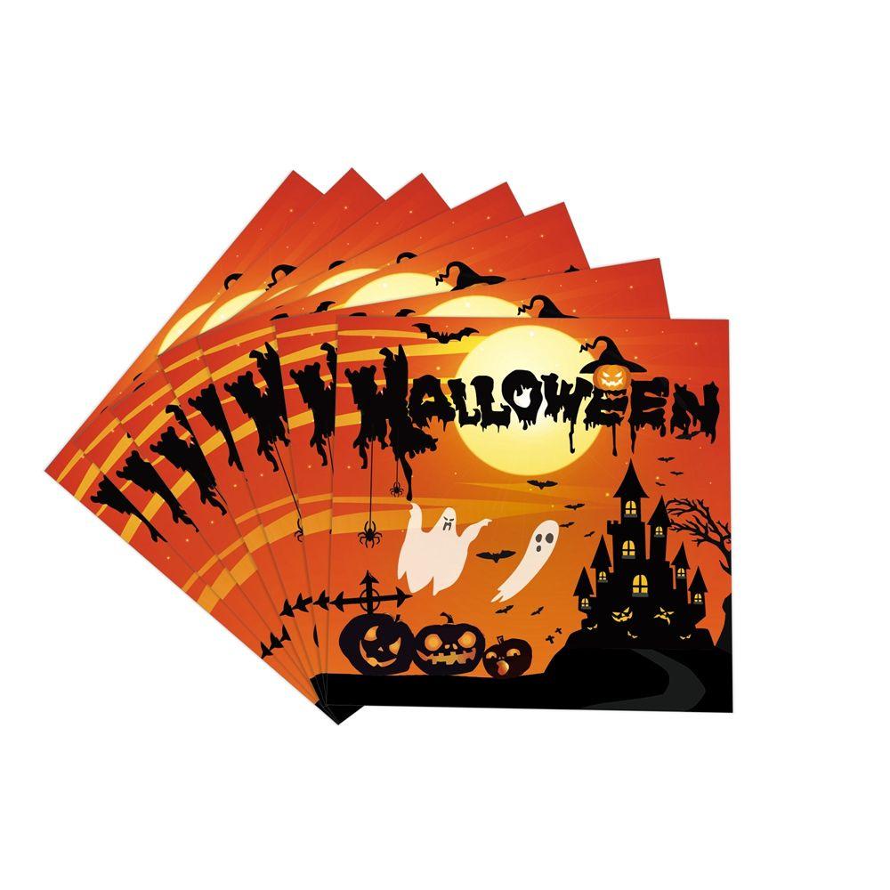 Bộ 24 Đĩa / Khăn Trải Bàn / Cờ Chủ Đề Halloween Sáng Tạo Dùng Một Lần